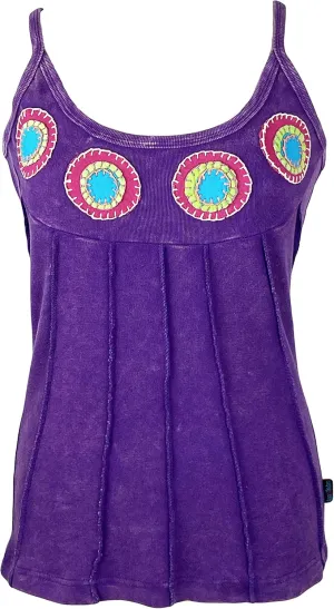 Agan Traders Women's 2025 Summer Knit Stretchy Rib Cotton Funky Boho Gypsy Patchwork Summer Tank Top Cami