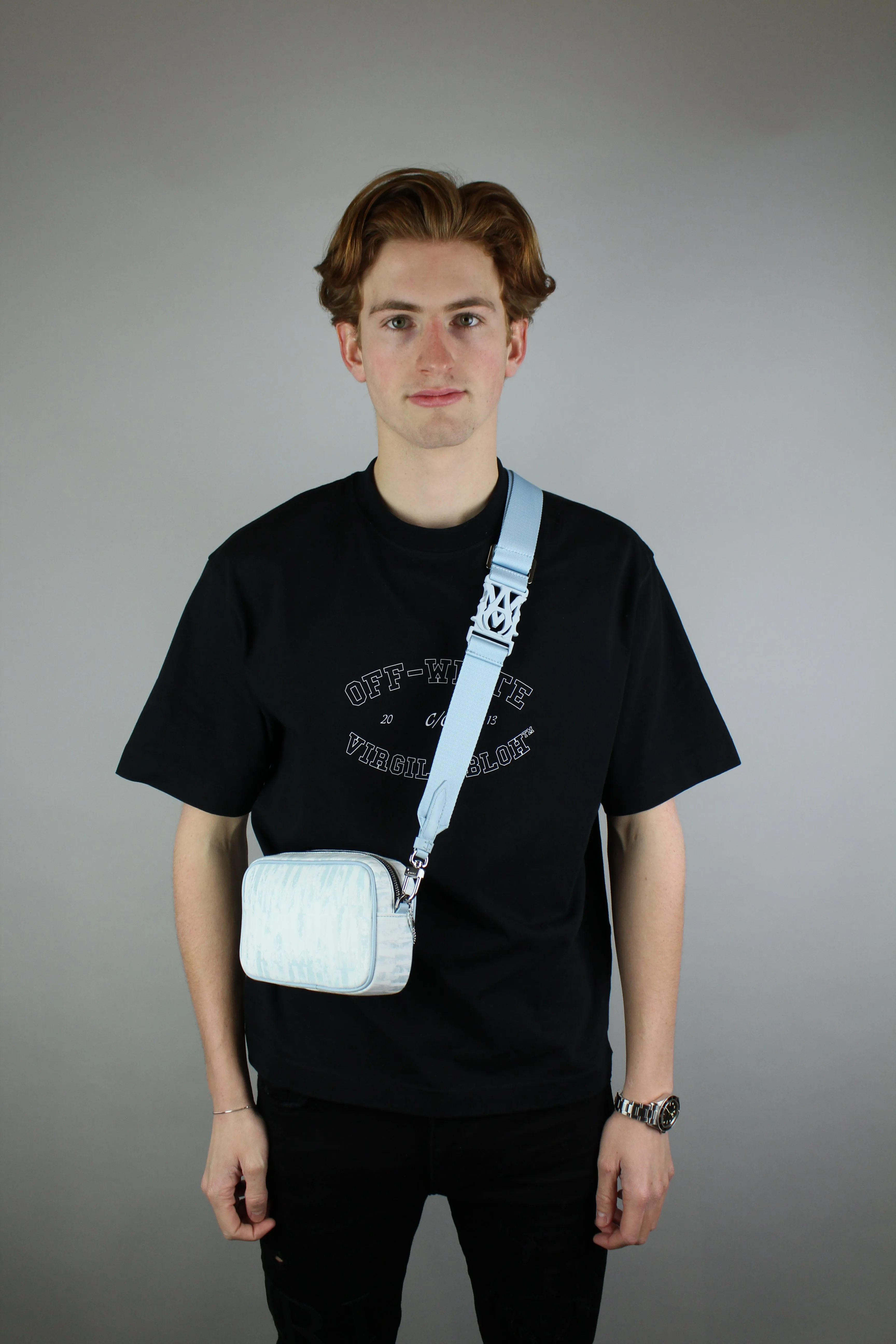 Amiri Tie Dye Jacquard Camera Case 'Baby Blue'