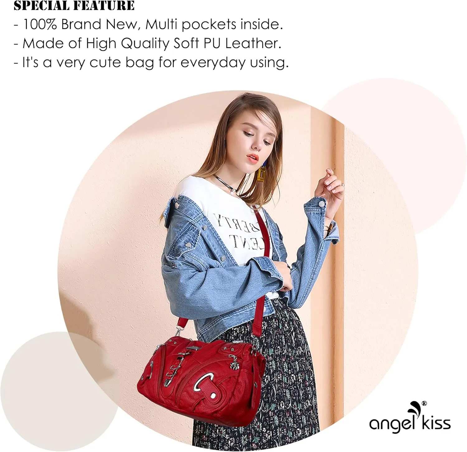 Angelkiss Hobo Purses and handbags for Women Satchel Handbag Women Purses Large Daily Shoulder Bags