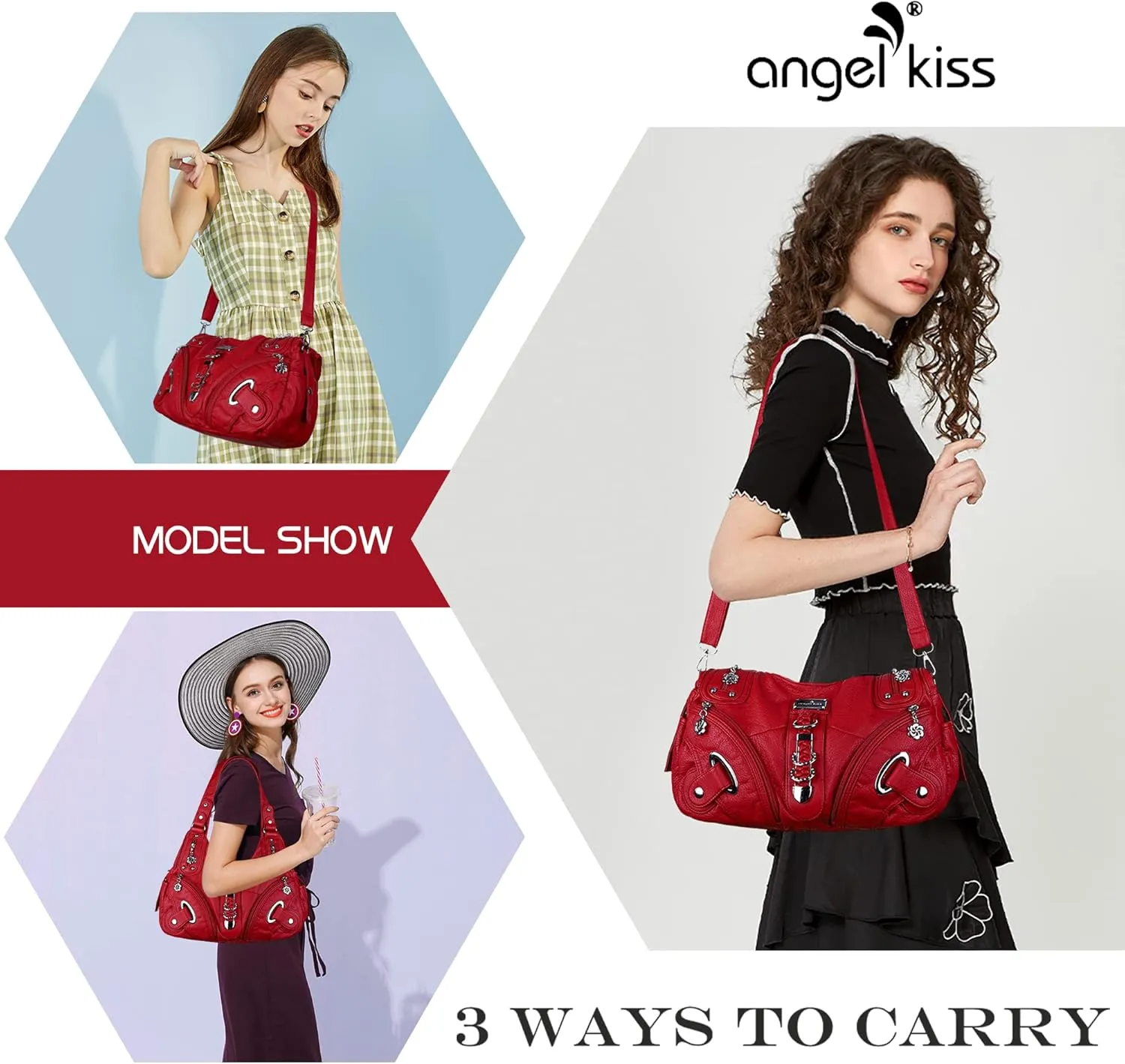 Angelkiss Hobo Purses and handbags for Women Satchel Handbag Women Purses Large Daily Shoulder Bags