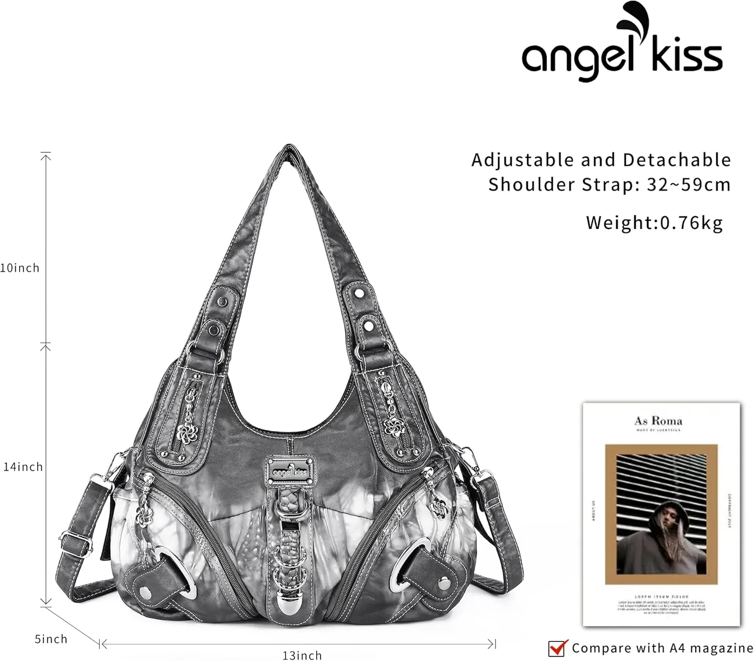 Angelkiss Hobo Purses and handbags for Women Satchel Handbag Women Purses Large Daily Shoulder Bags