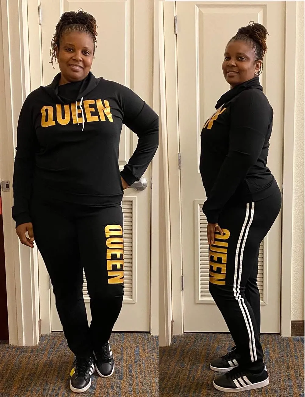 Angsuttc Womens Casual 2 Piece Tracksuit Outfits Long Sleeve Pullover Sweatshirt Jogger Pants Sweatsuits Set