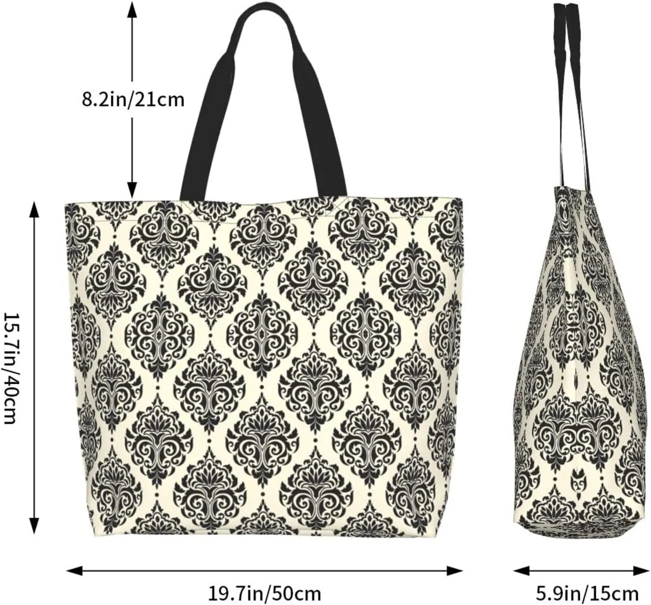 Animal Tiger Leopard Print Rose Flower Print Shoulder Bag For Women Shopping Bags Tote Bag Large Storage Grocery Bags