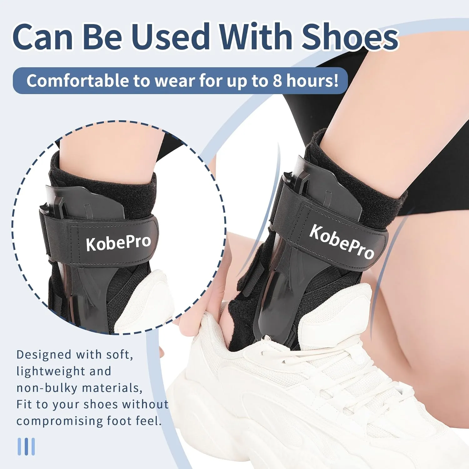 Ankle Brace with Side Stabilizers - Adjustable Ankle Support Sprained Ankle Brace for Ankle Sprained, Achilles Tendon, Plantar Fasciitis, Injury Recovery, Ankles Support for Running, Basketball, Football (Black, X-Large)