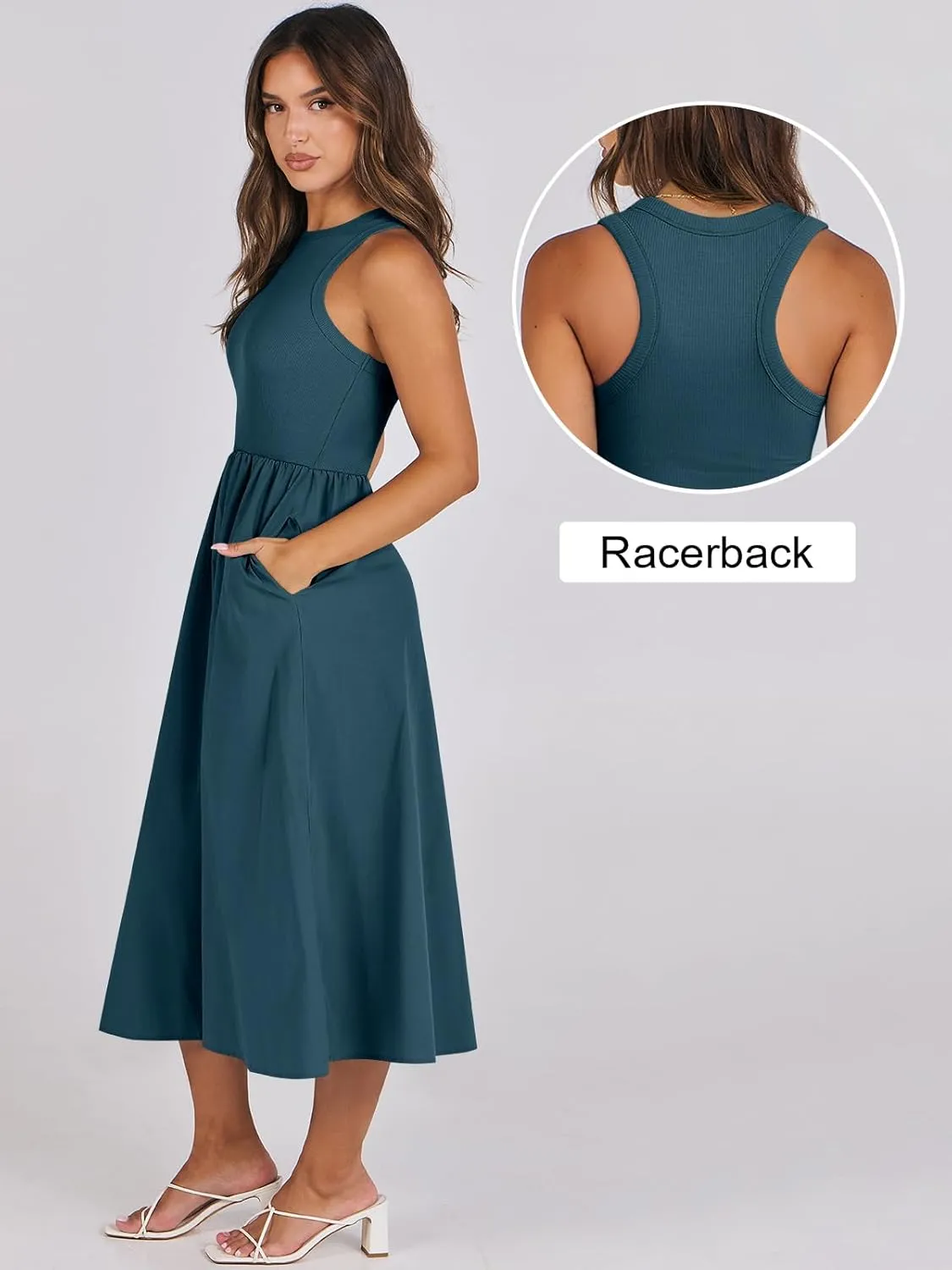 ANRABESS Womens 2025 Summer Casual Maxi Dress A line Tiered Flowy Short Sleeve Crewneck T Shirt Beach Travel Long Dresses