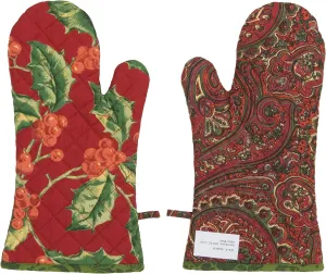 April Cornell Joyful Patchwork Oven Mitts, Set of 2