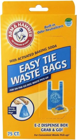Arm & Hammer 71041 Easy-Tie Waste Bags, Blue, 150-Pack