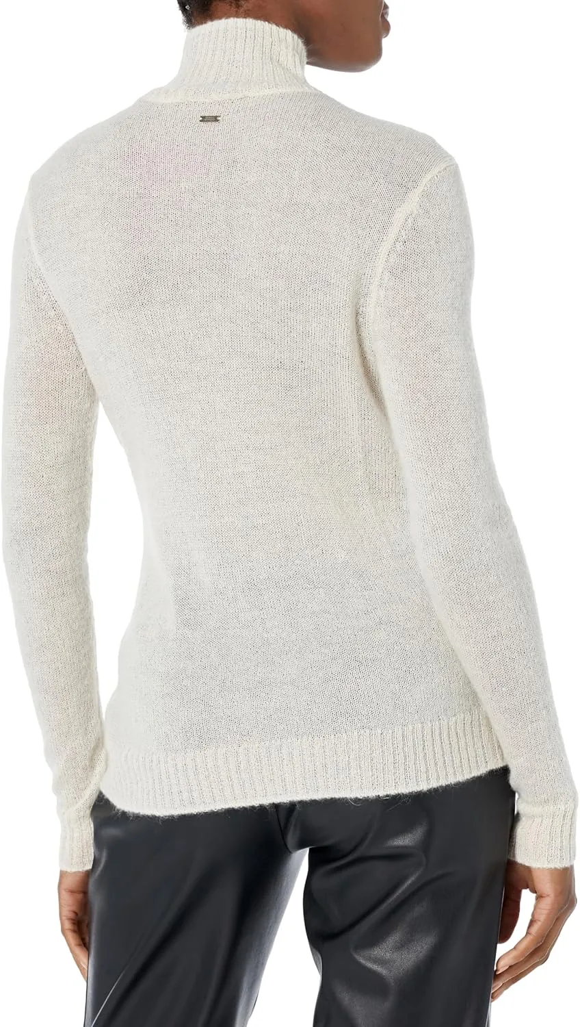 Armani Exchange Women's Wool Mohair Blend Knit Fitted Turtleneck