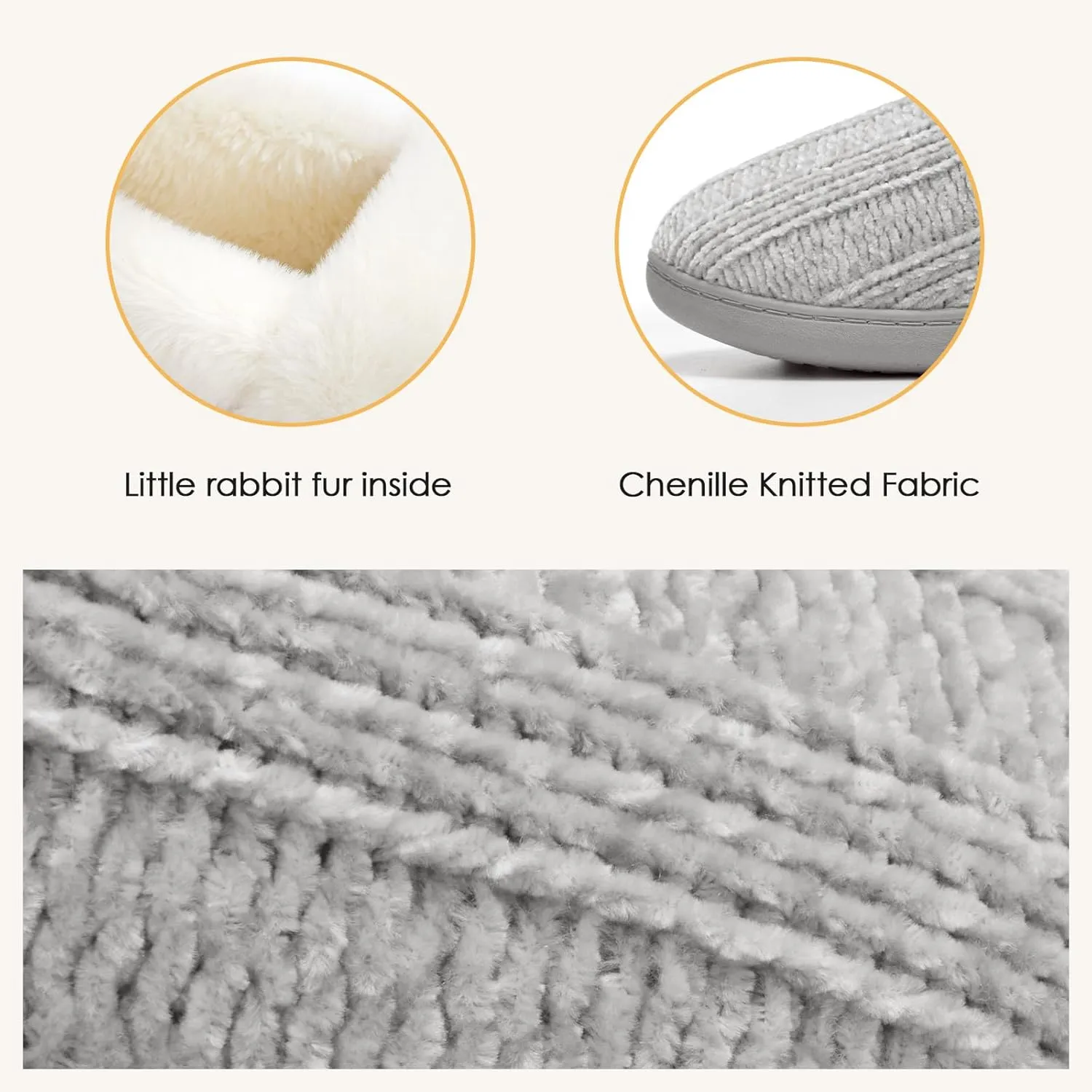 ATHMILE House Slippers for Women Memory Foam Closed Back House Shoes Outdoor Indoor Bedroom Slippers Chenille Knit Fleece Fuzzy Comfy Cozy