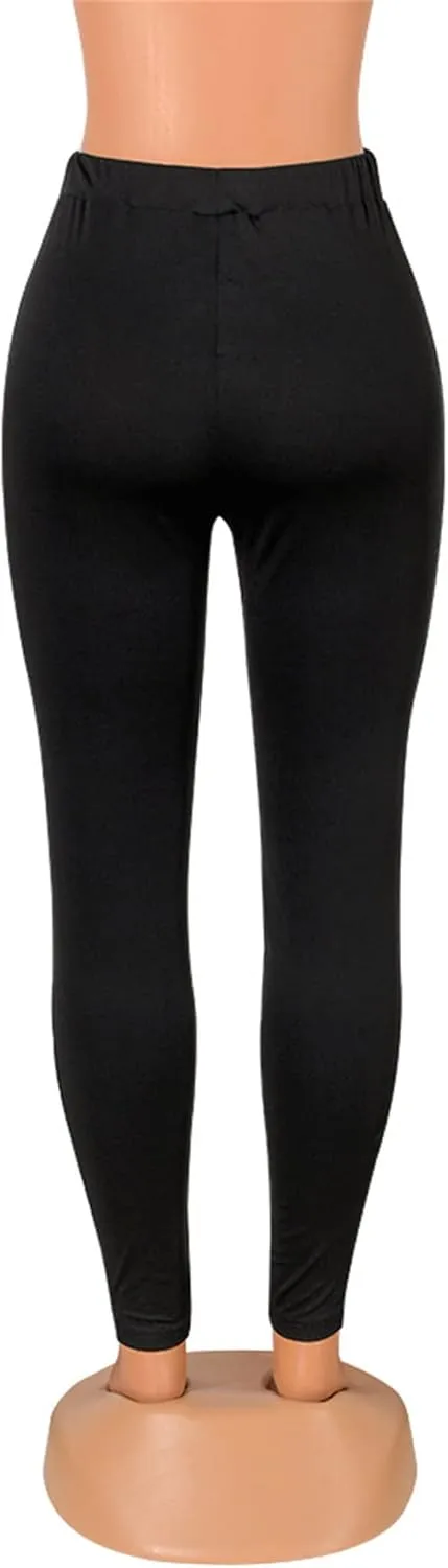 Atyfuniby Womens Leggings High Waisted - Sexy Skinny Mesh See Through Pants Party Clubwear