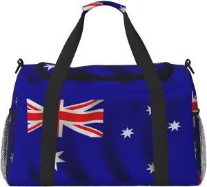 Australian flag print Carry on Bag Underseat forTraveling Personal Item Bag Travel Duffel Bag Gym Bag for Women Men