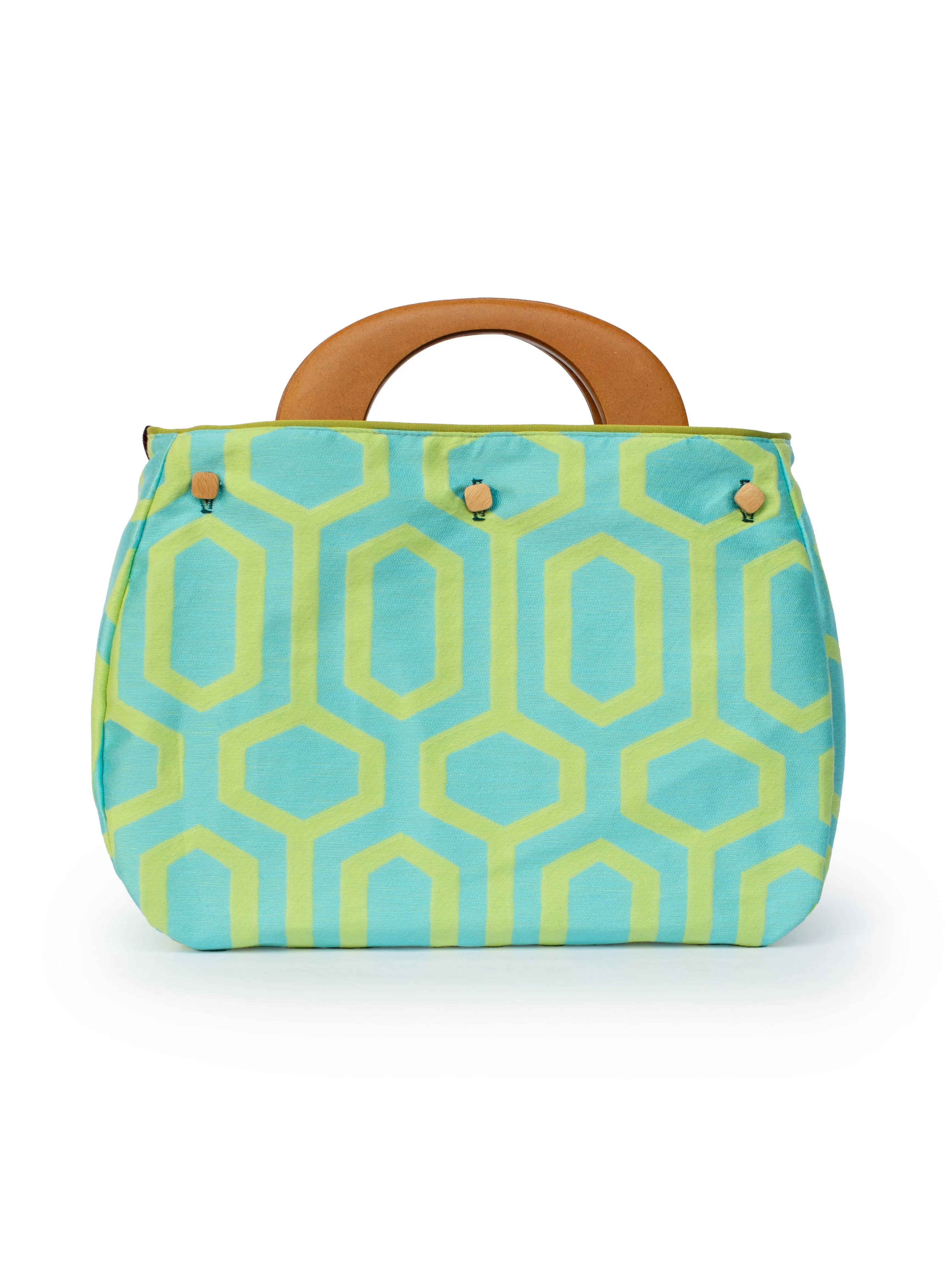 BAG COVER Mod Geo Blue Green & Teal Satin