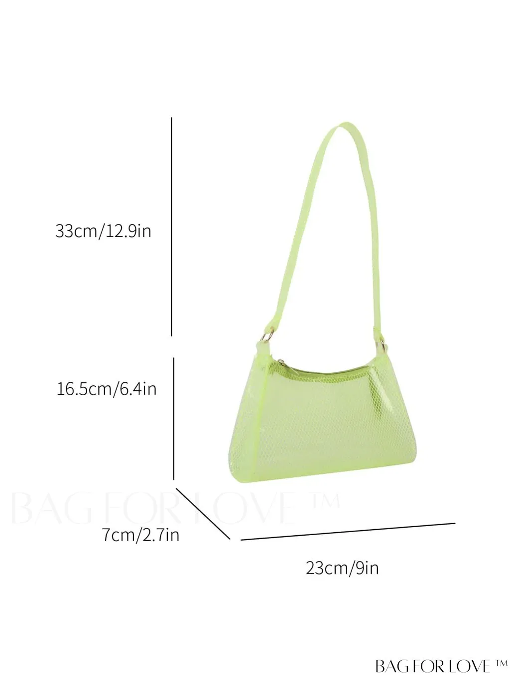 BagForLove - Neon Green PVC Baguette Bag with Stylish Zipper