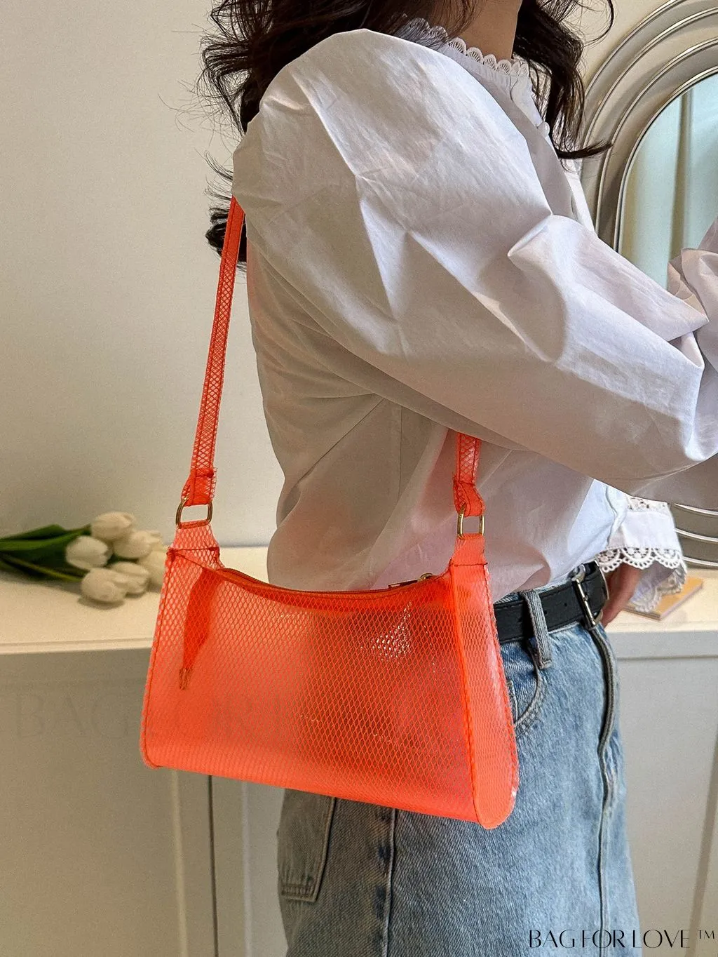 BagForLove - Neon Green PVC Baguette Bag with Stylish Zipper