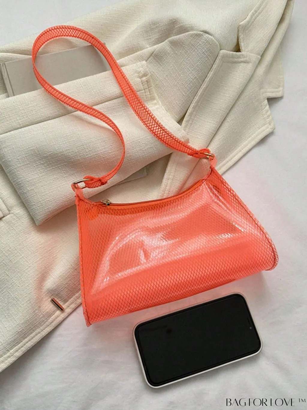 BagForLove - Neon Green PVC Baguette Bag with Stylish Zipper
