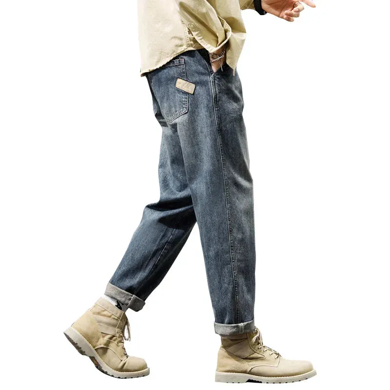 Baggy Jeans Mew Wide Pants Loose Fit Harem Pants Casual Fashion Patched Pockets Oversize