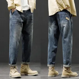 Baggy Jeans Mew Wide Pants Loose Fit Harem Pants Casual Fashion Patched Pockets Oversize