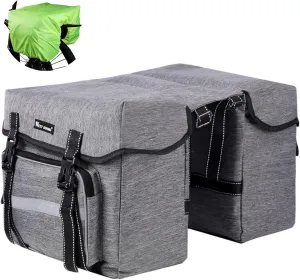 BAIGIO Bike Double Pannier Bags Waterproof Bicycle Rear Seat Panniers Pack with Reflective Stripe