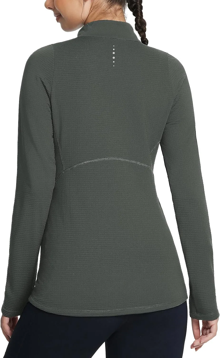baleaf Women's Fleece Running Jackets Half Zip Pullover Thermal Shirts Athletic Cold Weather Gear Winter Zip Pockets
