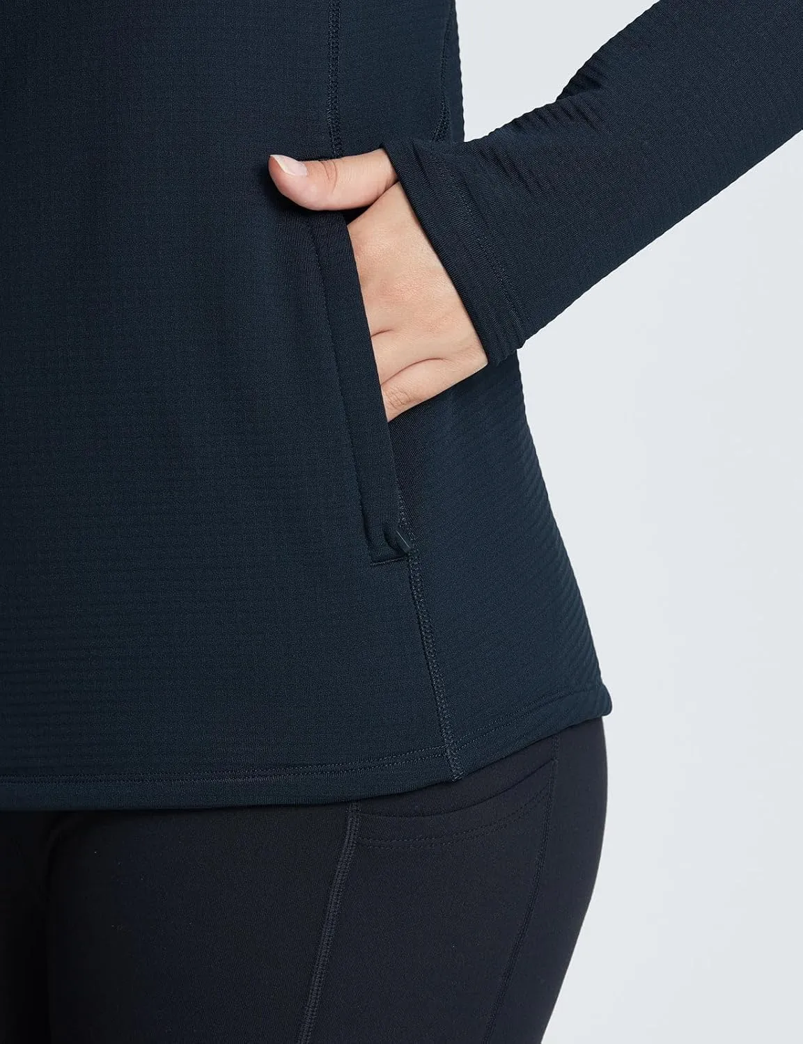 baleaf Women's Fleece Running Jackets Half Zip Pullover Thermal Shirts Athletic Cold Weather Gear Winter Zip Pockets