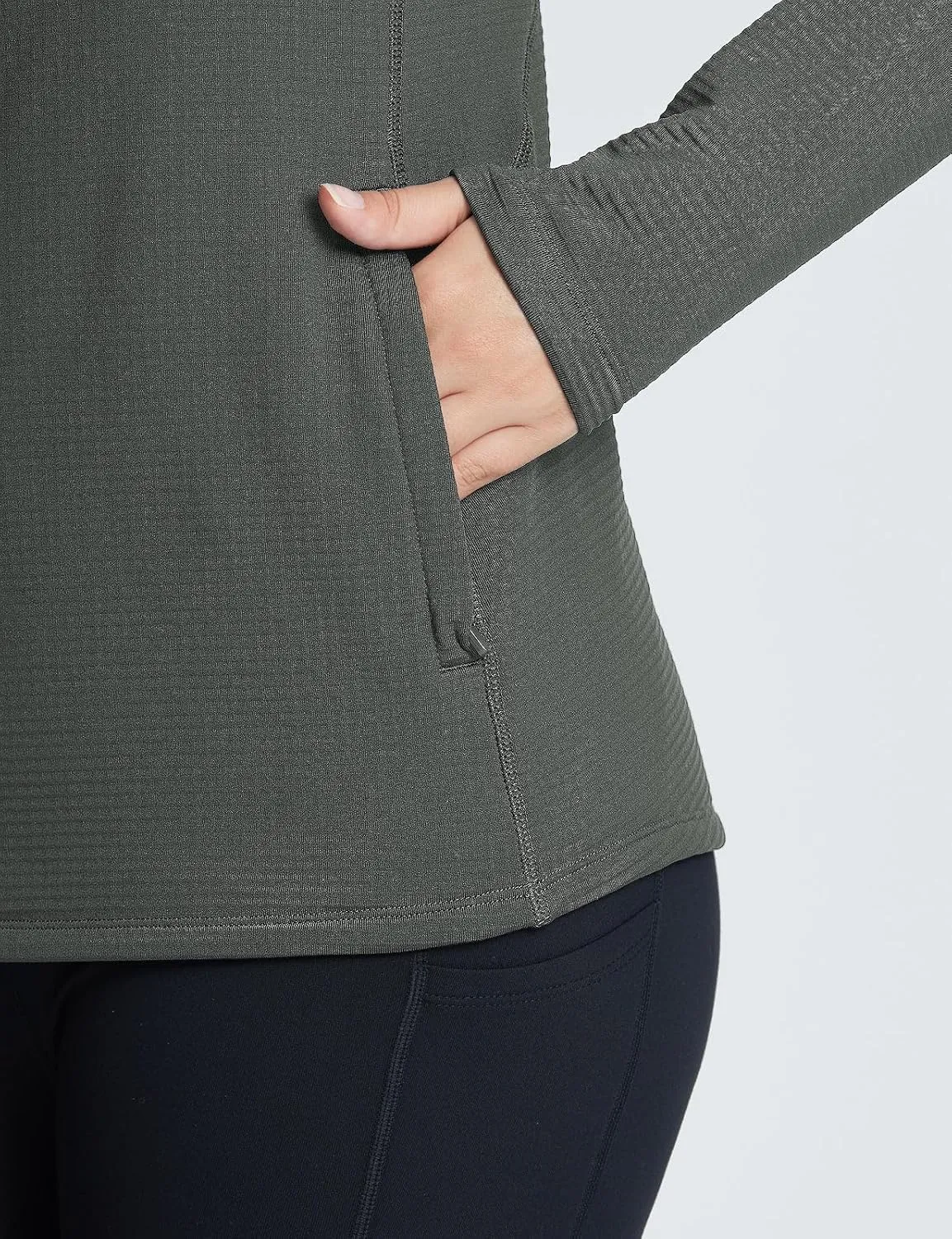 baleaf Women's Fleece Running Jackets Half Zip Pullover Thermal Shirts Athletic Cold Weather Gear Winter Zip Pockets