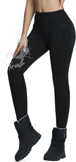baleaf Women's Snow Pants Winter Thick Insulated Waterproof Fleece Lined Leggings Ski Hiking Outdoor Cold Weather Gear