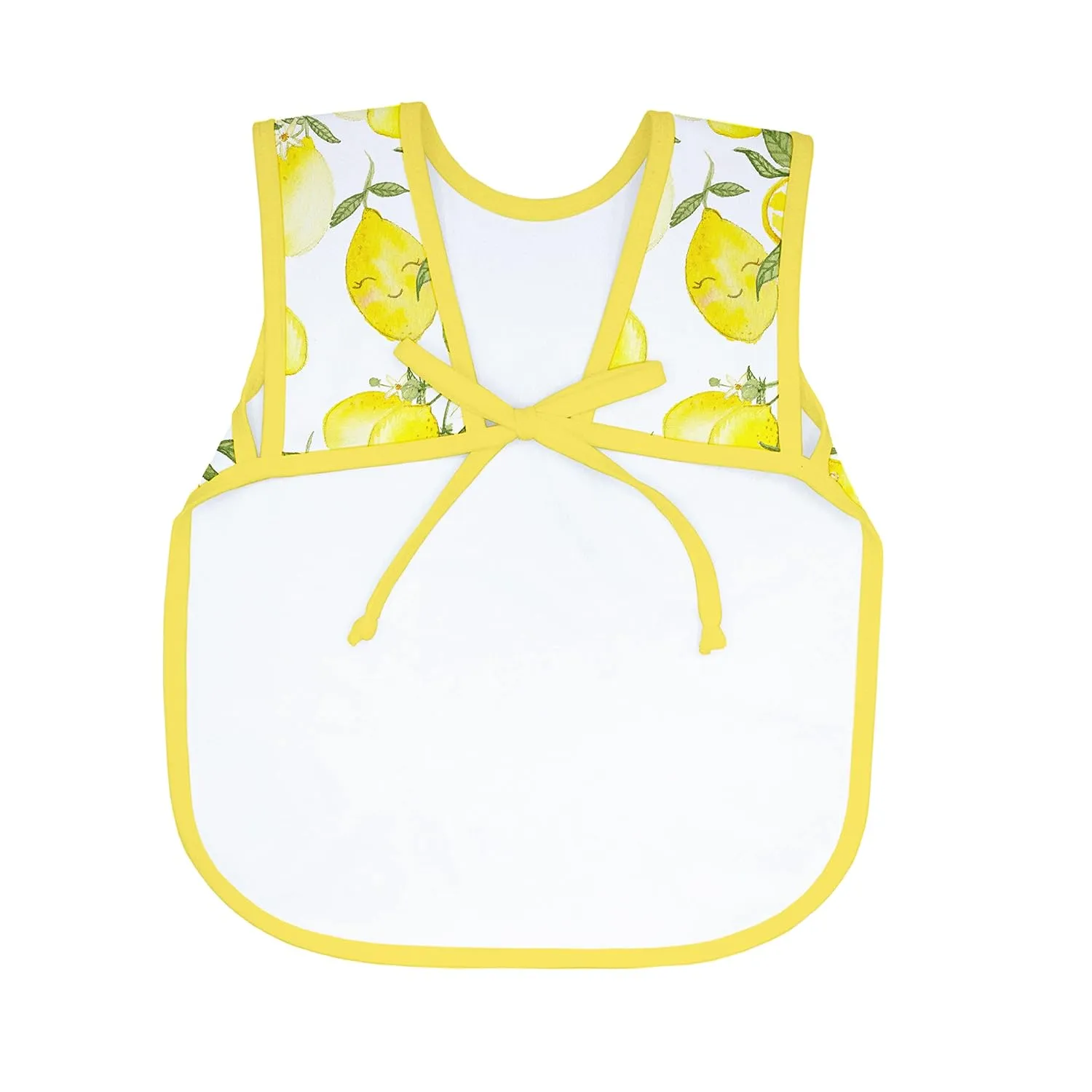 BapronBaby Fresh Lemon Bapron - No Neck Tie Safer Bib for Baby & Toddler - Soft Waterproof Stain Resistant - Machine Washable - Sz Baby/Toddler 6m-3T