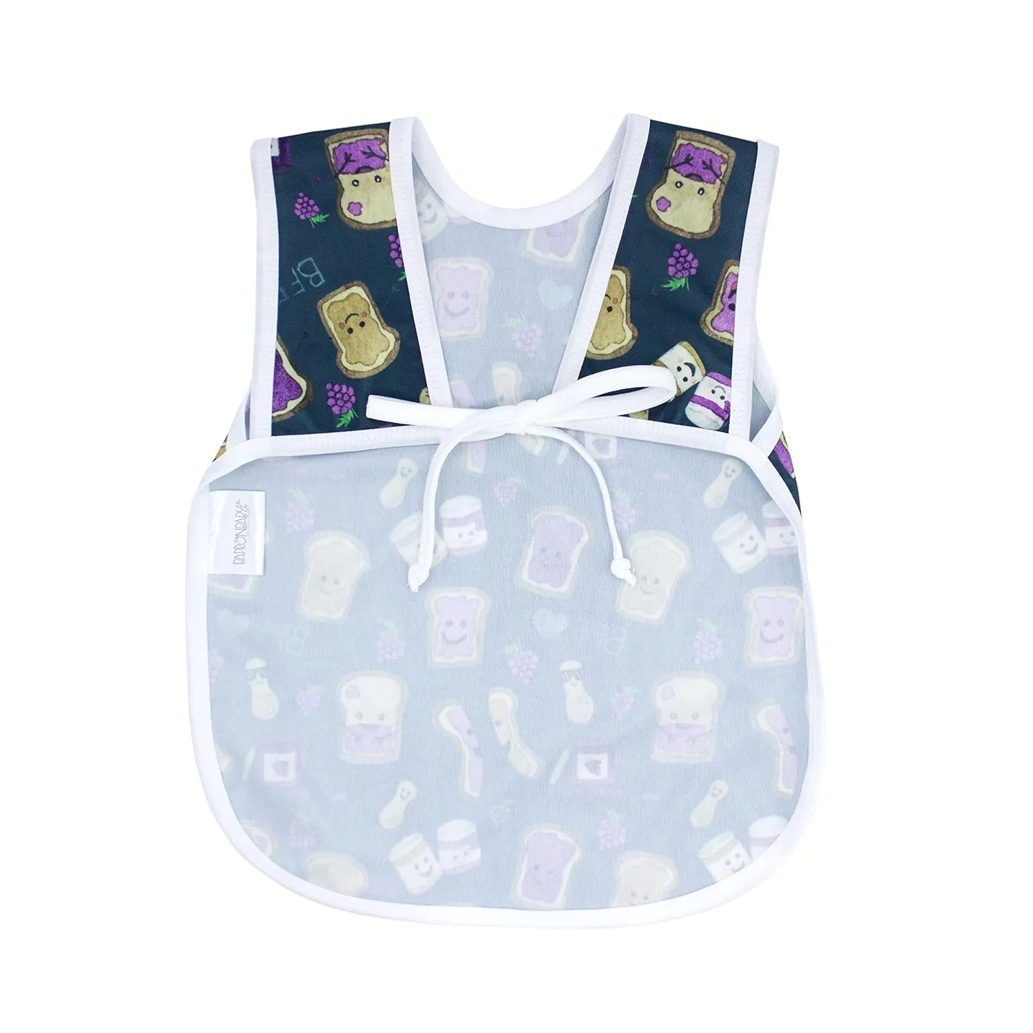 BapronBaby PBJ Pals Bapron - No Neck Tie Safer Bib for Baby & Toddler - Soft Waterproof Stain Resistant - Machine Washable - Sz Baby/Toddler 6m-3T