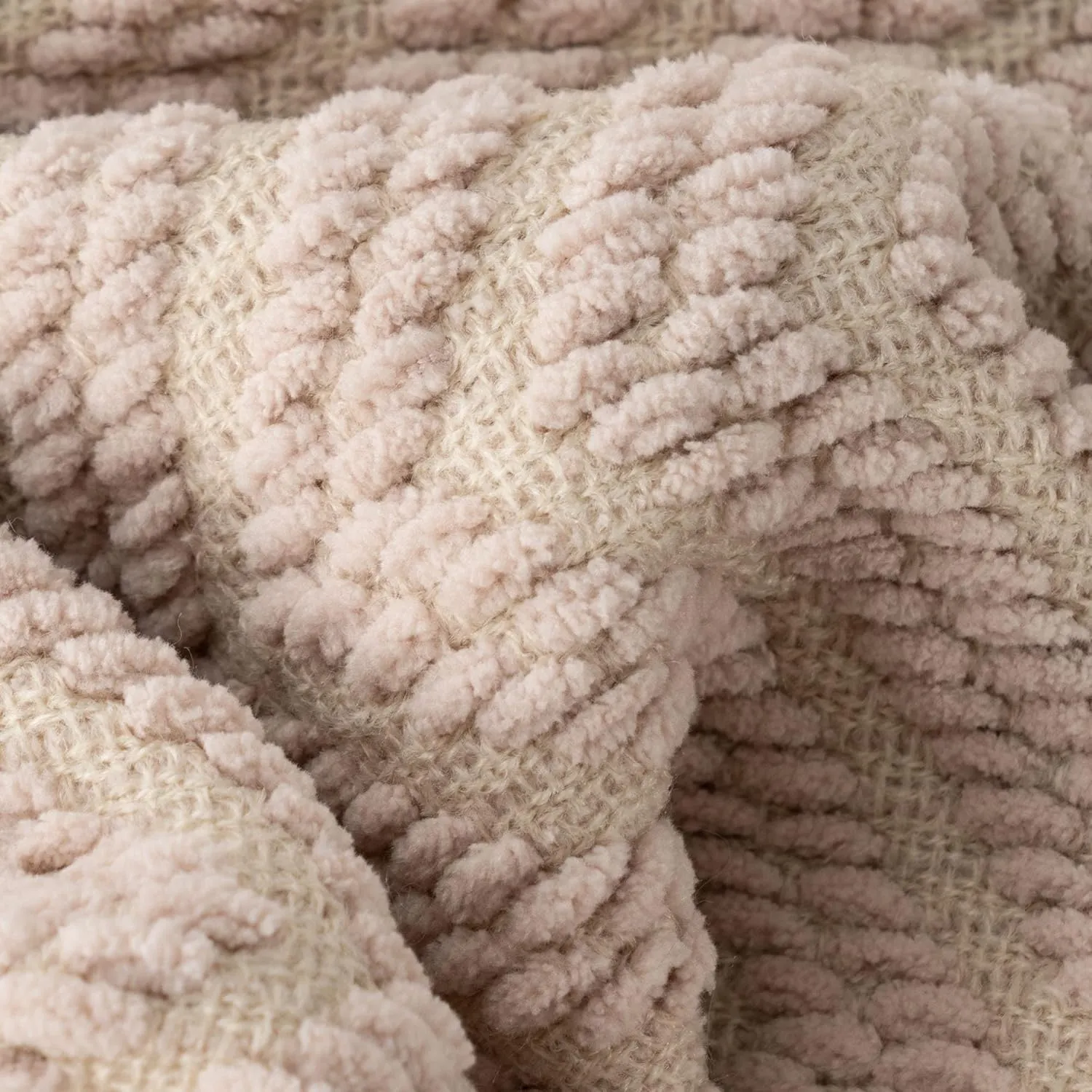 BATTILO HOME Beige Throw Blanket for Couch, Knitted Beige Blanket for Bed, Neutral Throw Blanket Warm Decorative Tan Throw Blankets for Sofa Living Room, 50" x 60"