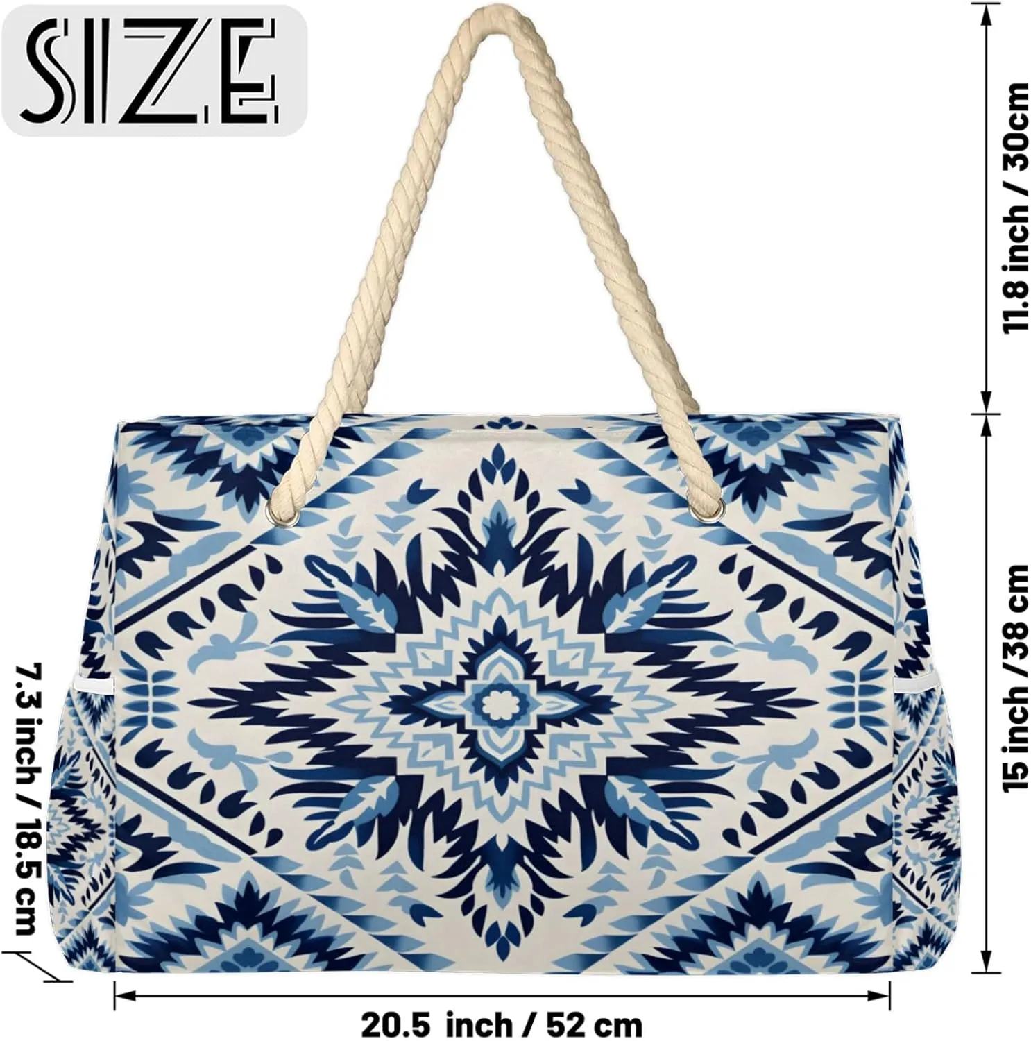 Beach Bags for Women Large Beach Tote Bag, Waterproof Sandproof Swim Pool Bag with Zipper