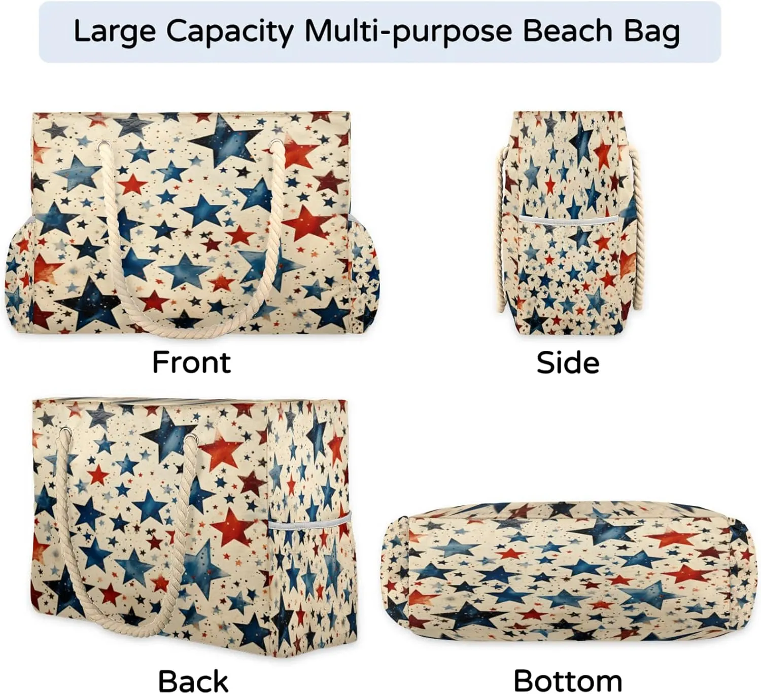 Beach Bags for Women Large Beach Tote Bag, Waterproof Sandproof Swim Pool Bag with Zipper
