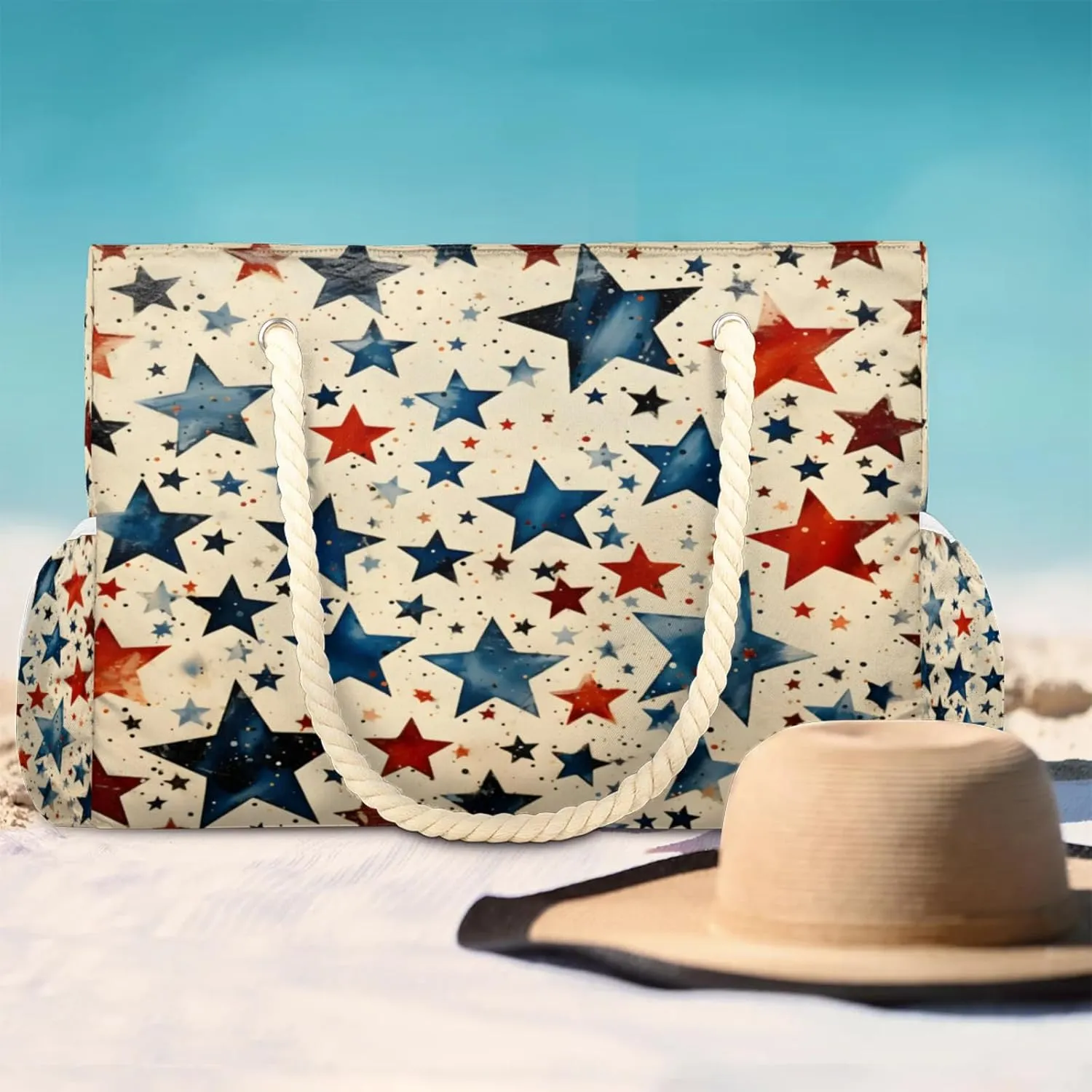 Beach Bags for Women Large Beach Tote Bag, Waterproof Sandproof Swim Pool Bag with Zipper