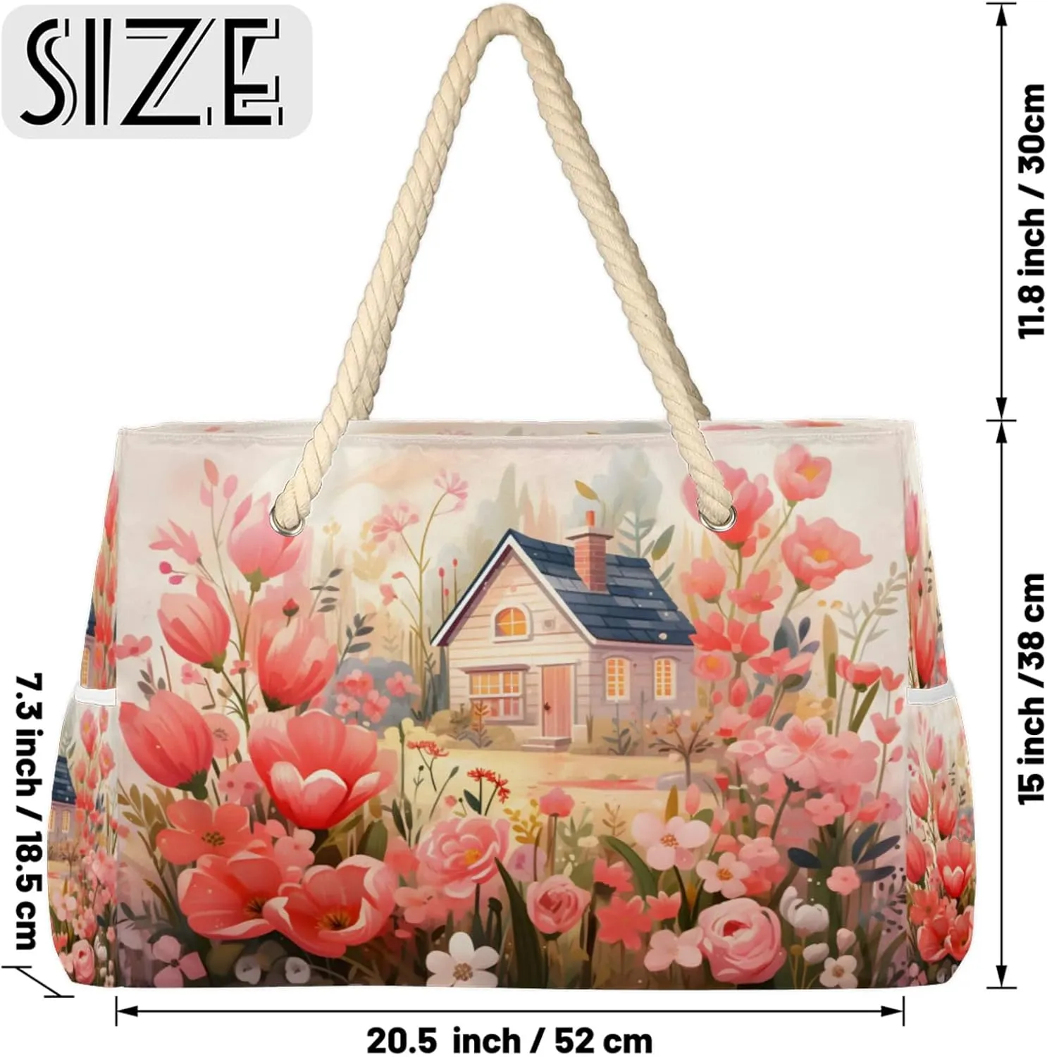 Beach Bags for Women Large Beach Tote Bag, Waterproof Sandproof Swim Pool Bag with Zipper