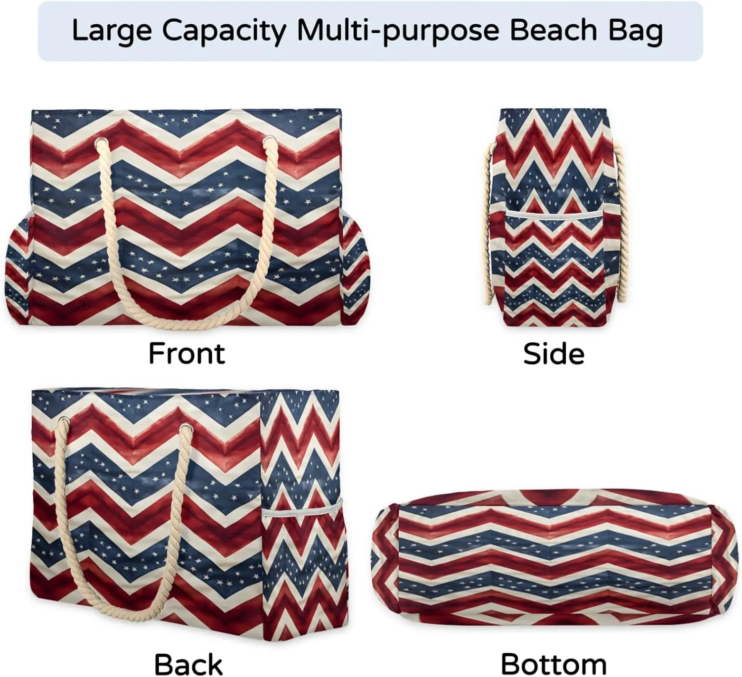 Beach Bags for Women Large Beach Tote Bag, Waterproof Sandproof Swim Pool Bag with Zipper