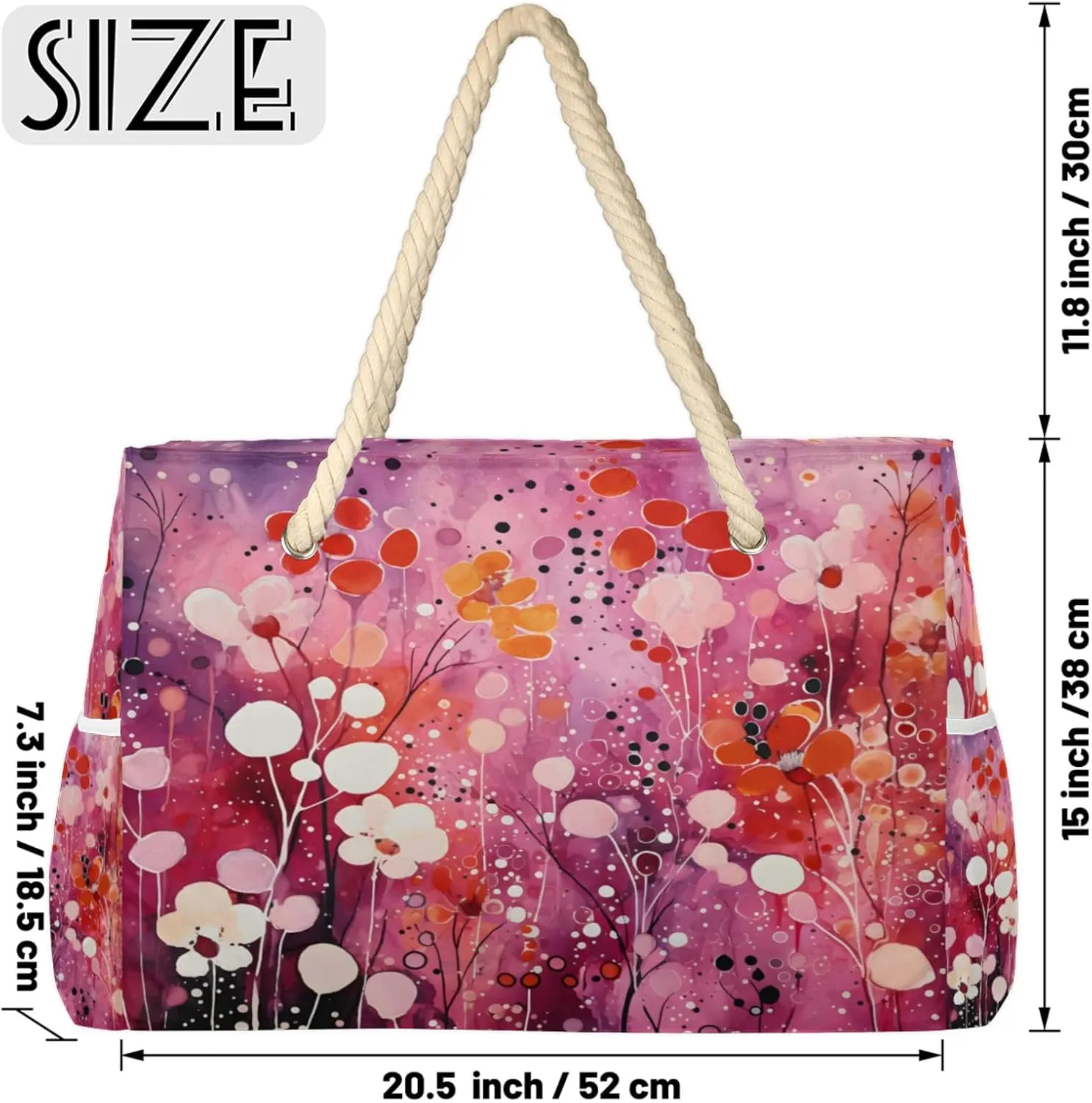 Beach Bags for Women Large Beach Tote Bag, Waterproof Sandproof Swim Pool Bag with Zipper