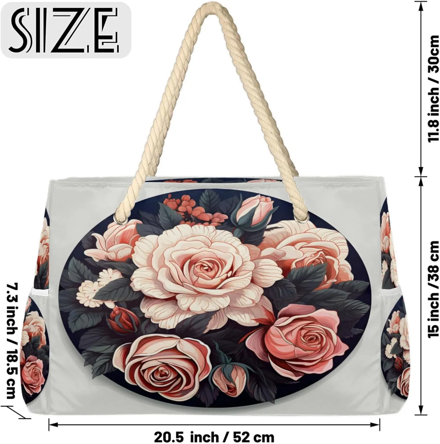 Beach Bags for Women Large Beach Tote Bag, Waterproof Sandproof Swim Pool Bag with Zipper