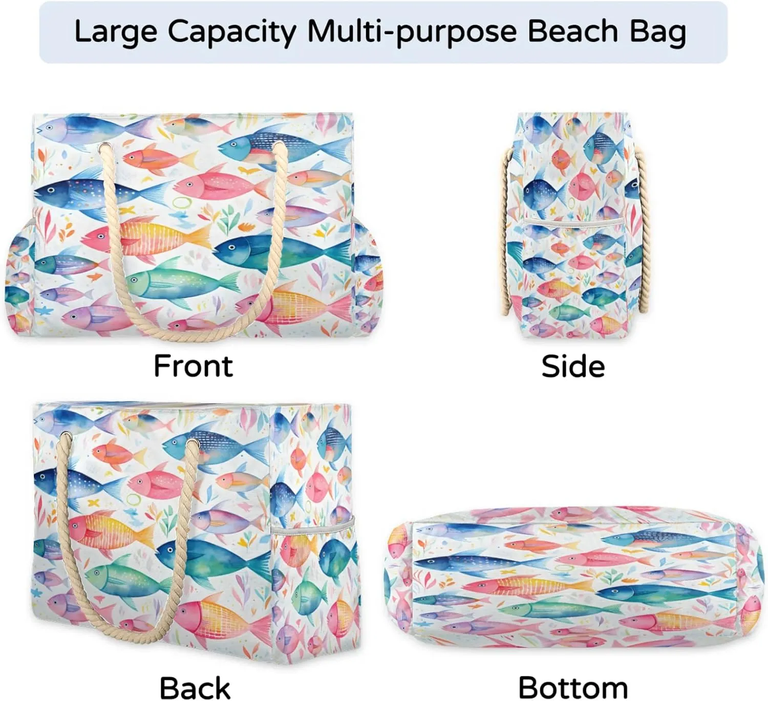 Beach Bags for Women Large Beach Tote Bag, Waterproof Sandproof Swim Pool Bag with Zipper