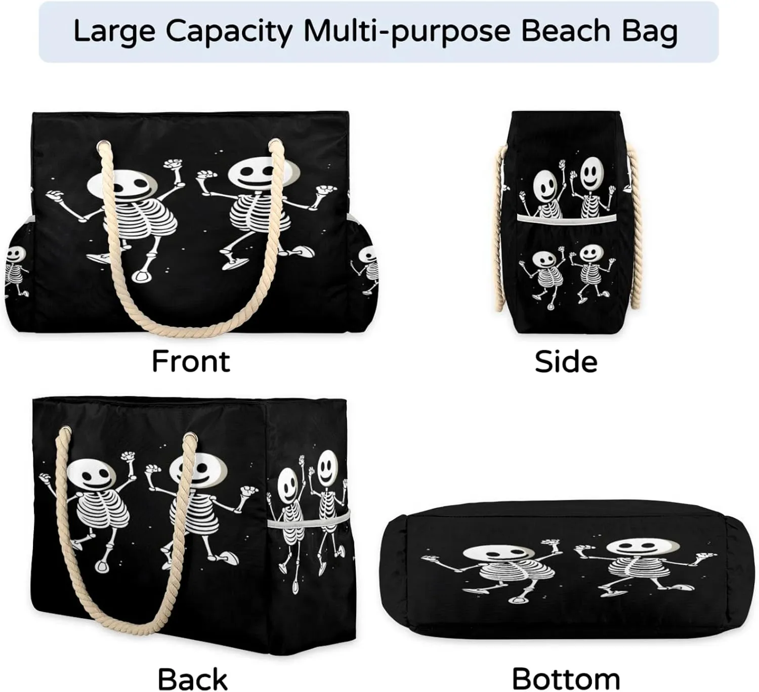 Beach Bags for Women Large Beach Tote Bag, Waterproof Sandproof Swim Pool Bag with Zipper