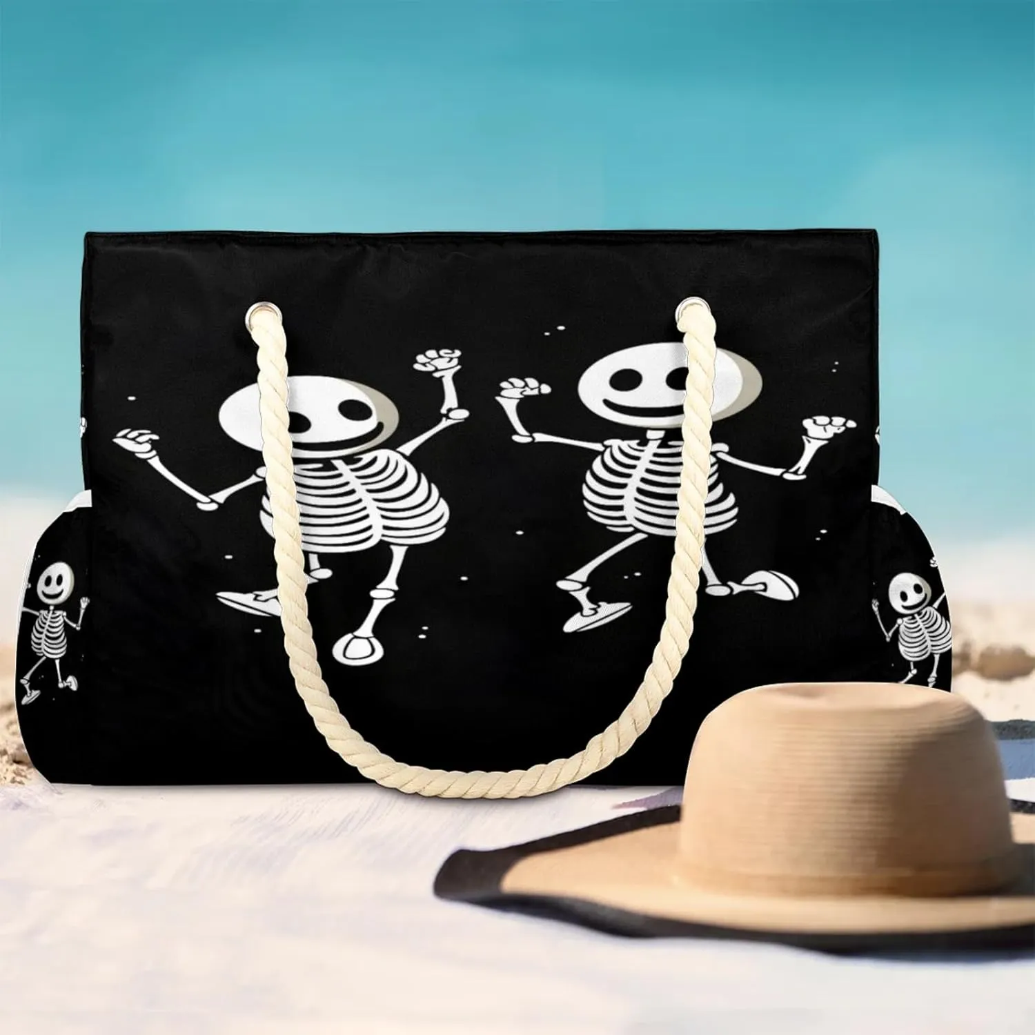 Beach Bags for Women Large Beach Tote Bag, Waterproof Sandproof Swim Pool Bag with Zipper