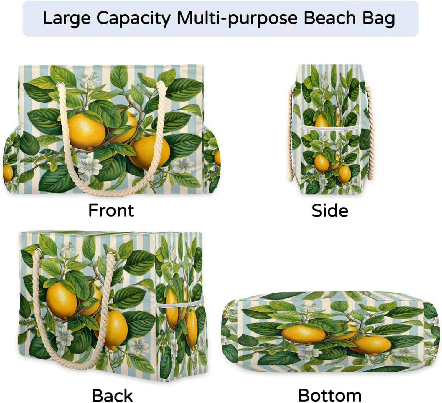 Beach Bags for Women Large Beach Tote Bag, Waterproof Sandproof Swim Pool Bag with Zipper