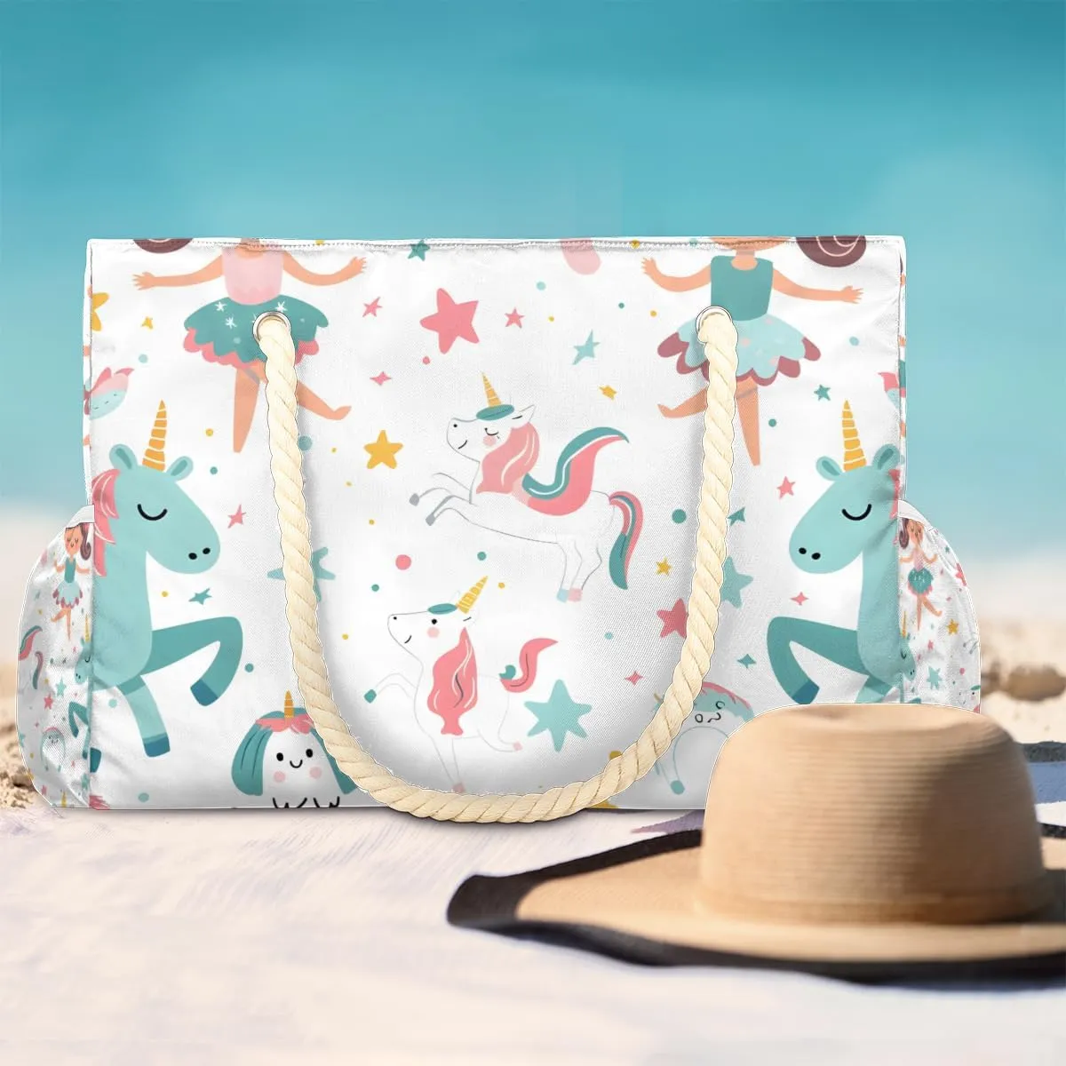 Beach Bags for Women Large Beach Tote Bag with Zipper Waterproof Sandproof Swim Pool Bag