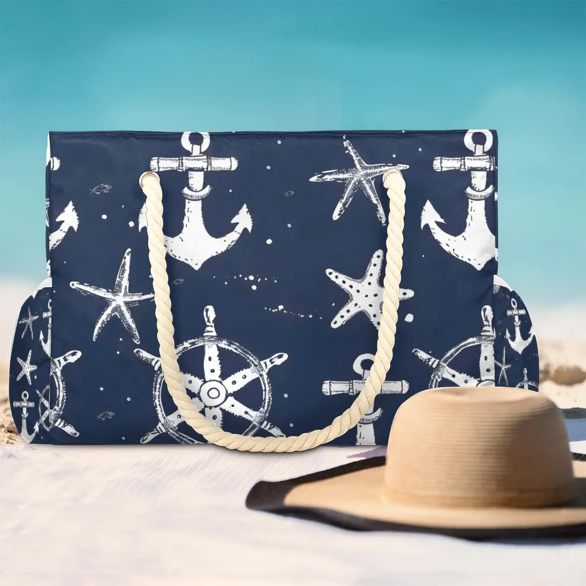 Beach Bags for Women Large Beach Tote Bag with Zipper Waterproof Sandproof Swim Pool Bag