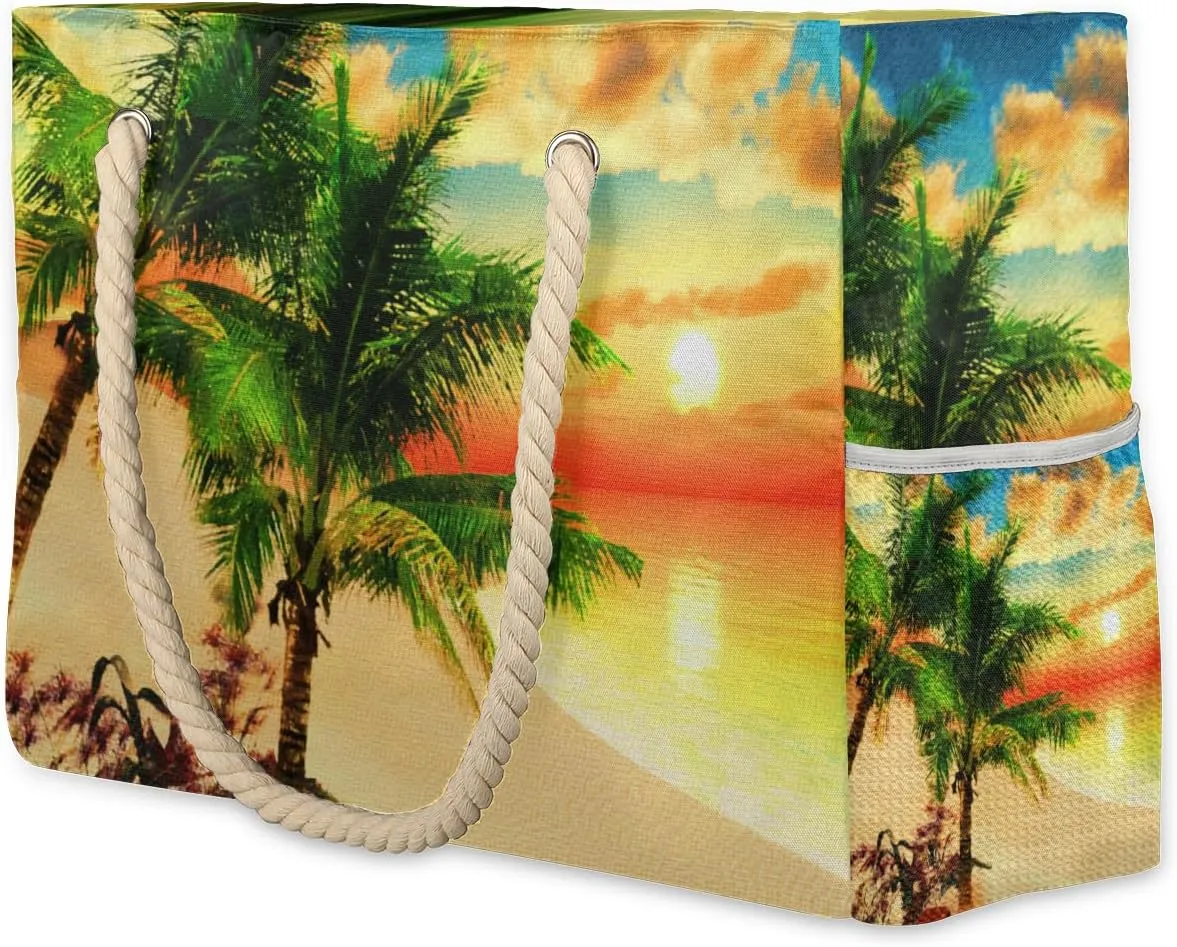 Beach Bags for Women Large Beach Tote Bag with Zipper Waterproof Sandproof Swim Pool Bag