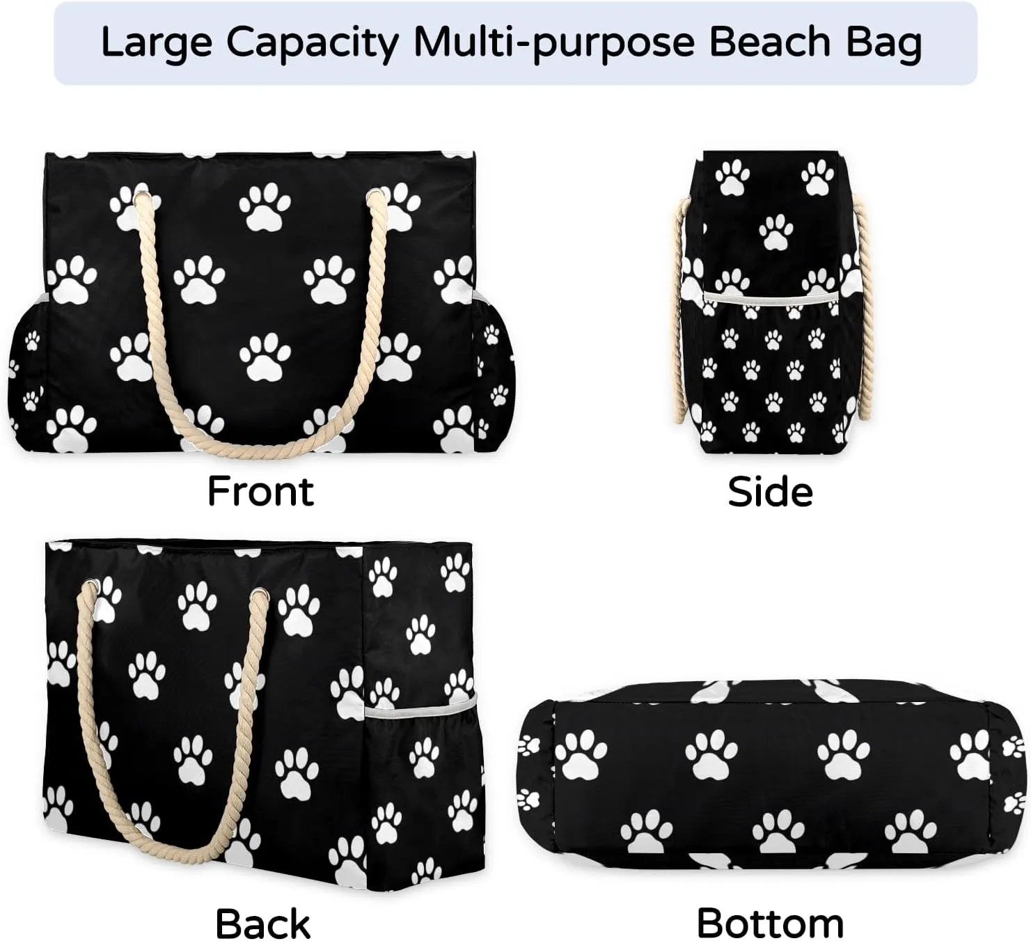 Beach Bags for Women Large Beach Tote Bag with Zipper Waterproof Sandproof Swim Pool Bag