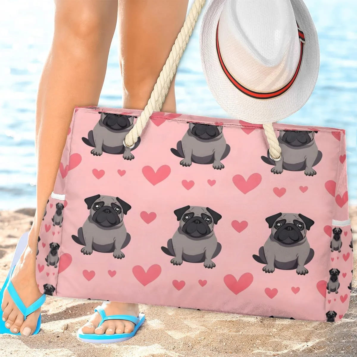 Beach Bags for Women Large Beach Tote Bag with Zipper Waterproof Sandproof Swim Pool Bag