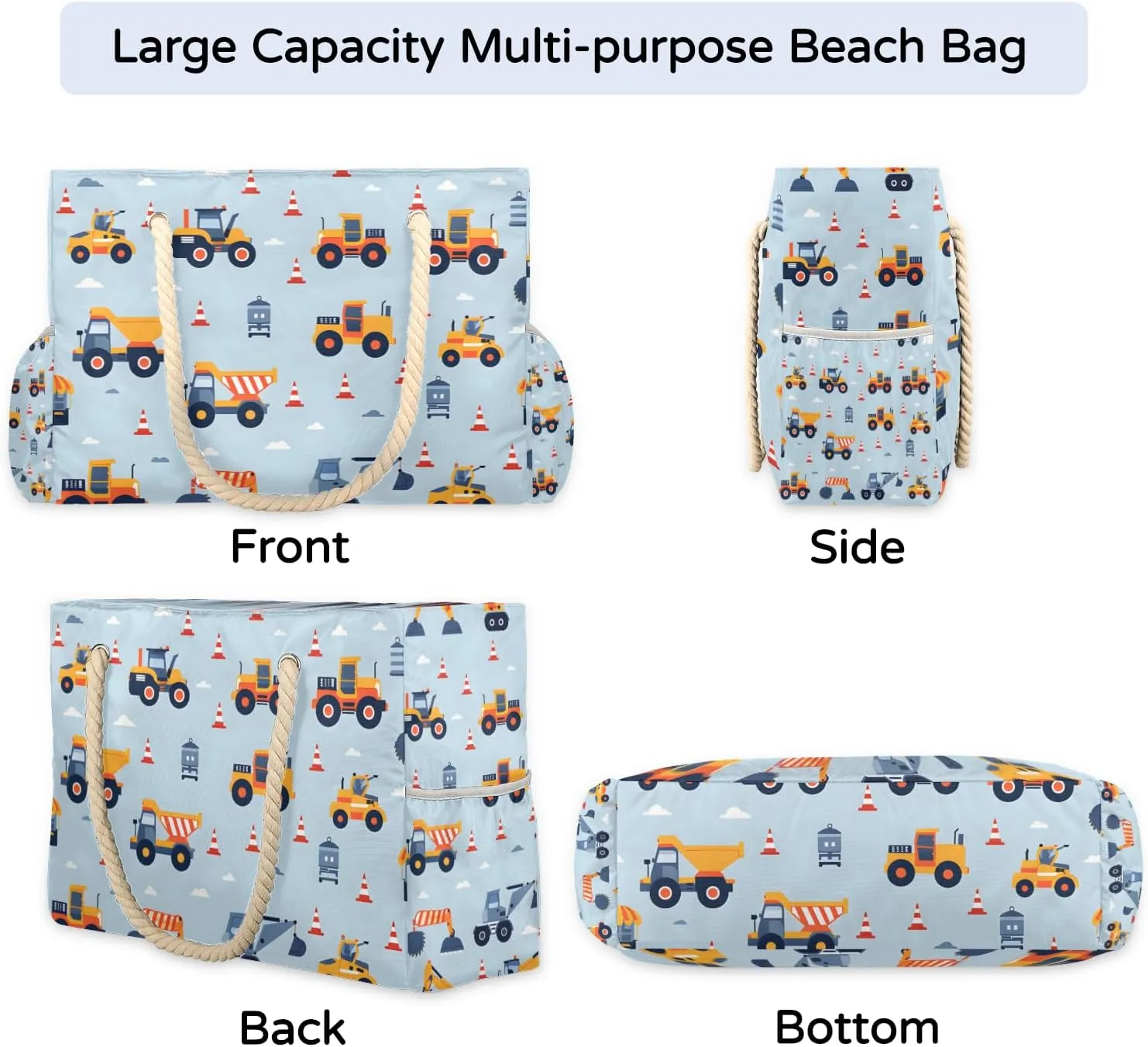 Beach Bags for Women Large Beach Tote Bag with Zipper Waterproof Sandproof Swim Pool Bag