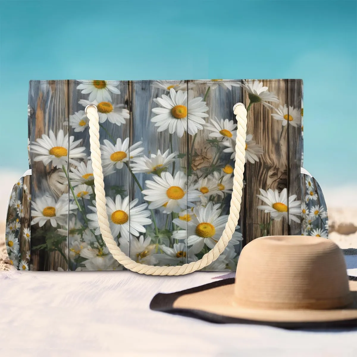 Beach Bags for Women Large Beach Tote Bag with Zipper Waterproof Sandproof Swim Pool Bag
