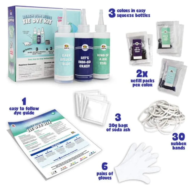 Beach Bum Blues: Tie Dye Kit (3-Pack) | Doodle Hog