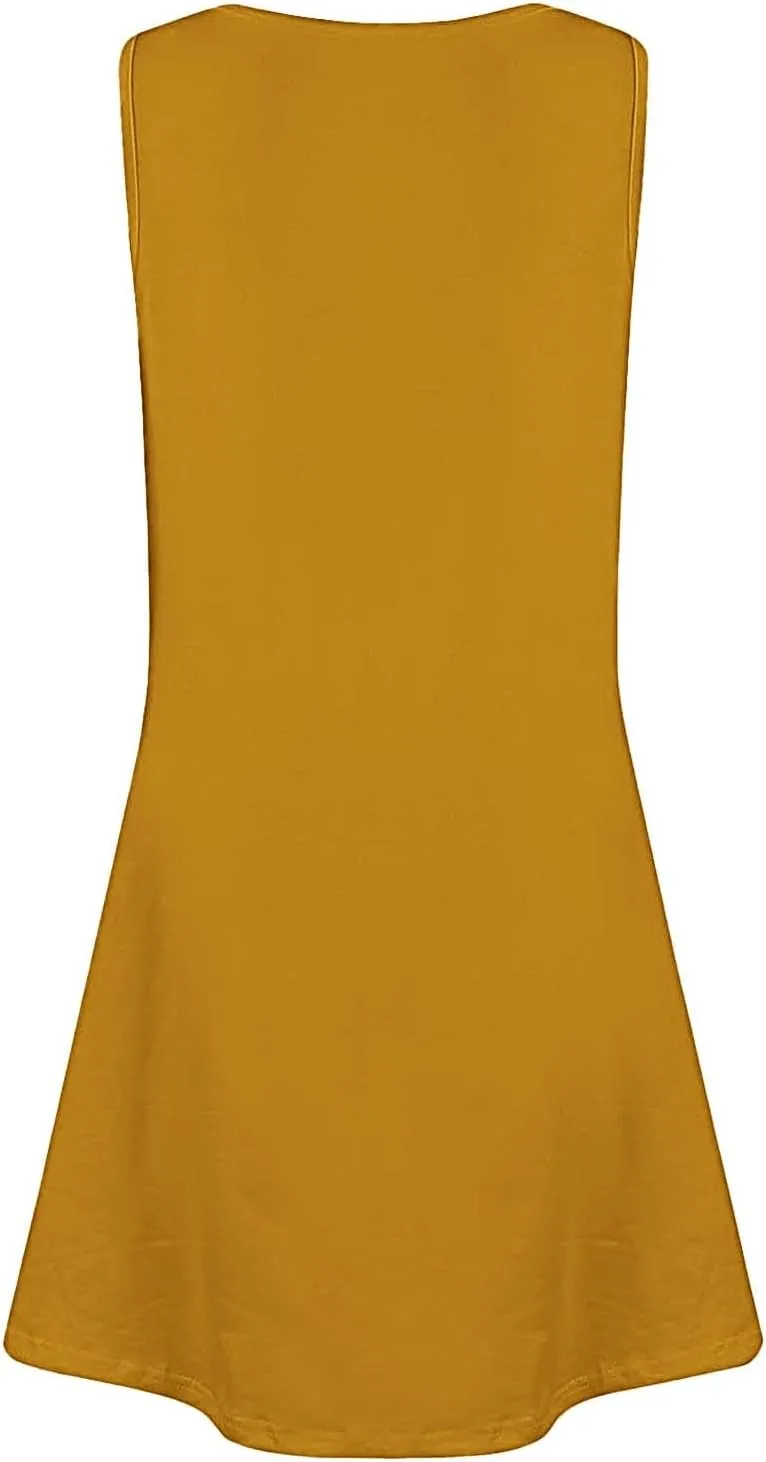 Beach Dresses for Women 2025 Vacation Swim Cover up V-Neck Summer Dress Button Down Sleeveless Boho Sundress