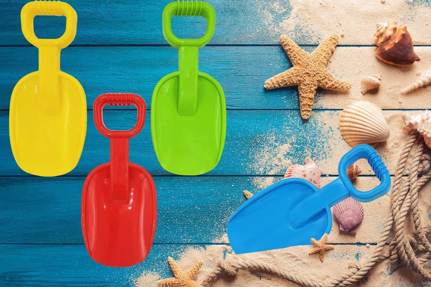 Beach Toys Sand Shovel Day Play Set, 10.5" Inch Shovel, Birthday Treats for Boys and Girls (8-Pack)